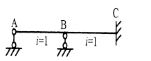 图示结构，i为线刚度。AB杆的B端转动刚度(劲度)值为： （ ）