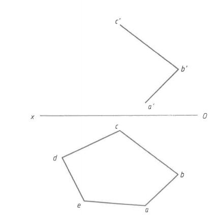 【作图题】已知五边形ABCDE为平面图形，完成五边形ABCDE的正面投影。