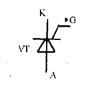 在晶闸管图形符号中(如图所示)，表示阴极。（）