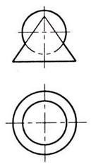 下图所示球与圆锥相贯，相贯线的空间形状是：