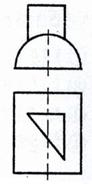 下图所示三棱柱与半圆柱相贯，相贯线的空间形状是：