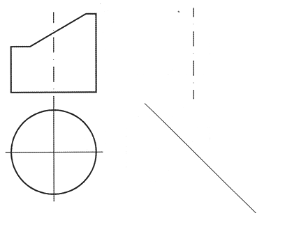 【立体作图题】作出带切口的圆柱的三面投影图。
